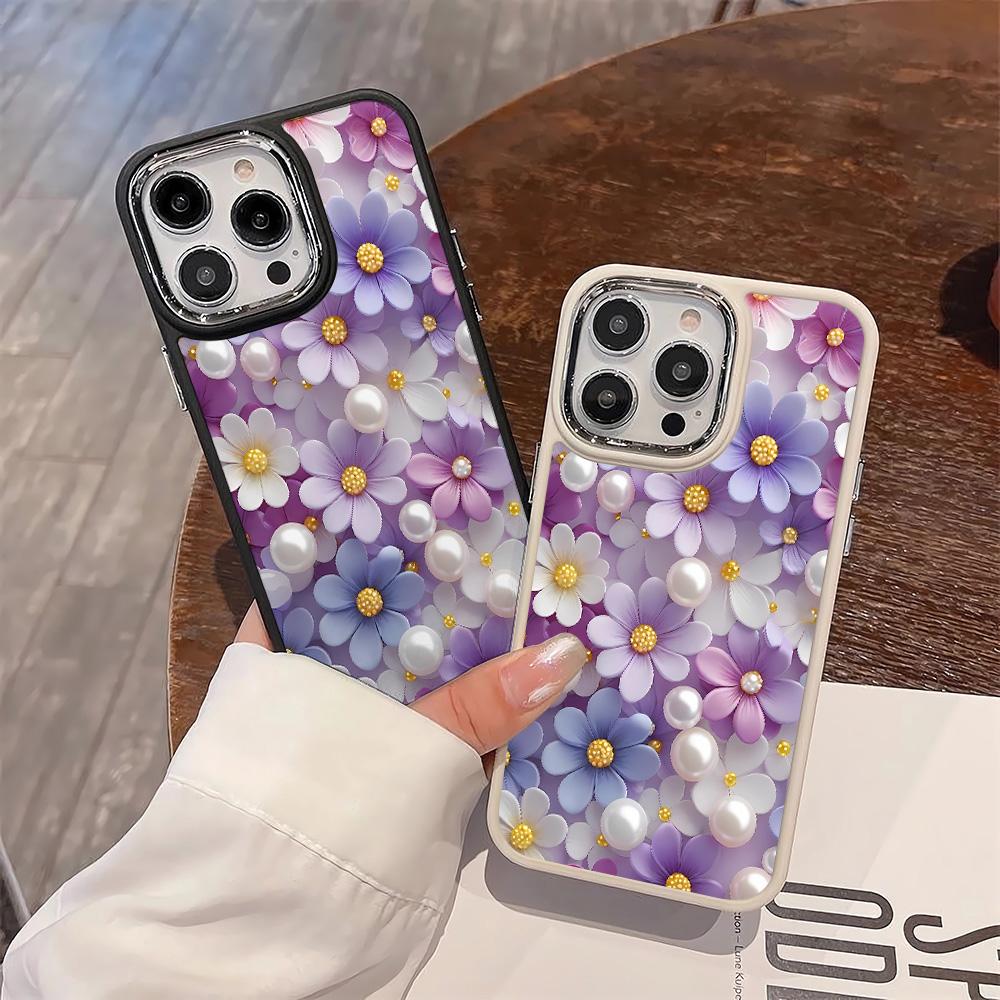 purple flowers Soft Phone Case For iPhone 16 15 14 13 12 11 Pro Max XR XS 7 8 Plus Case