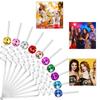6Pieces Discos Balls Straws 1970s Discos Party Decorations Reusable Plastic Straws Reflective Stirrers Cocktail Decor