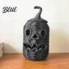 Handmade Woven Pumpkin Storage Handwoven Lantern Vintage Rustic Halloween Decor Hollow Smile Tiered Party Setting Accessories Face Jar with