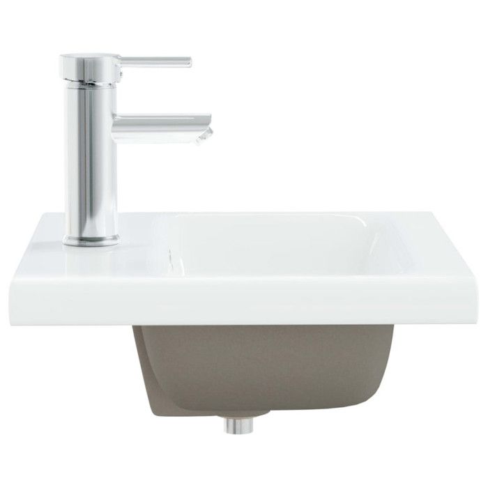VidaXL Lavabo encastré avec robinet 42x39x18 cm céramique blanc 148623