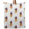 Colourful Retro Troll Doll Print For 90S Kids - Rainbow Hair Throw Blanket Portable Lightweight Blanket For Travel Camping