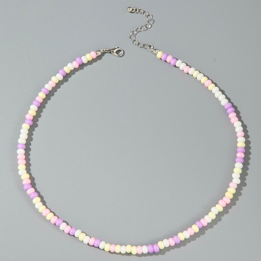 1PCS New Candy Colored Bead Necklace, Sweet and Cute for Women, Suitable for Daily Wear and Gatherings