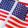 24 Pack Handheld Small Flags with Wooden Poles Gold Plastic Spear Tops 10x15cm Polyester Flags for Events Parades Parties Decorations
