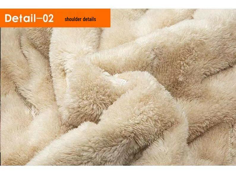Men's Windproof Lambskin Cotton Winter Coat with Velvet, Thick, Loose Fit, Stand Collar, Large Size.