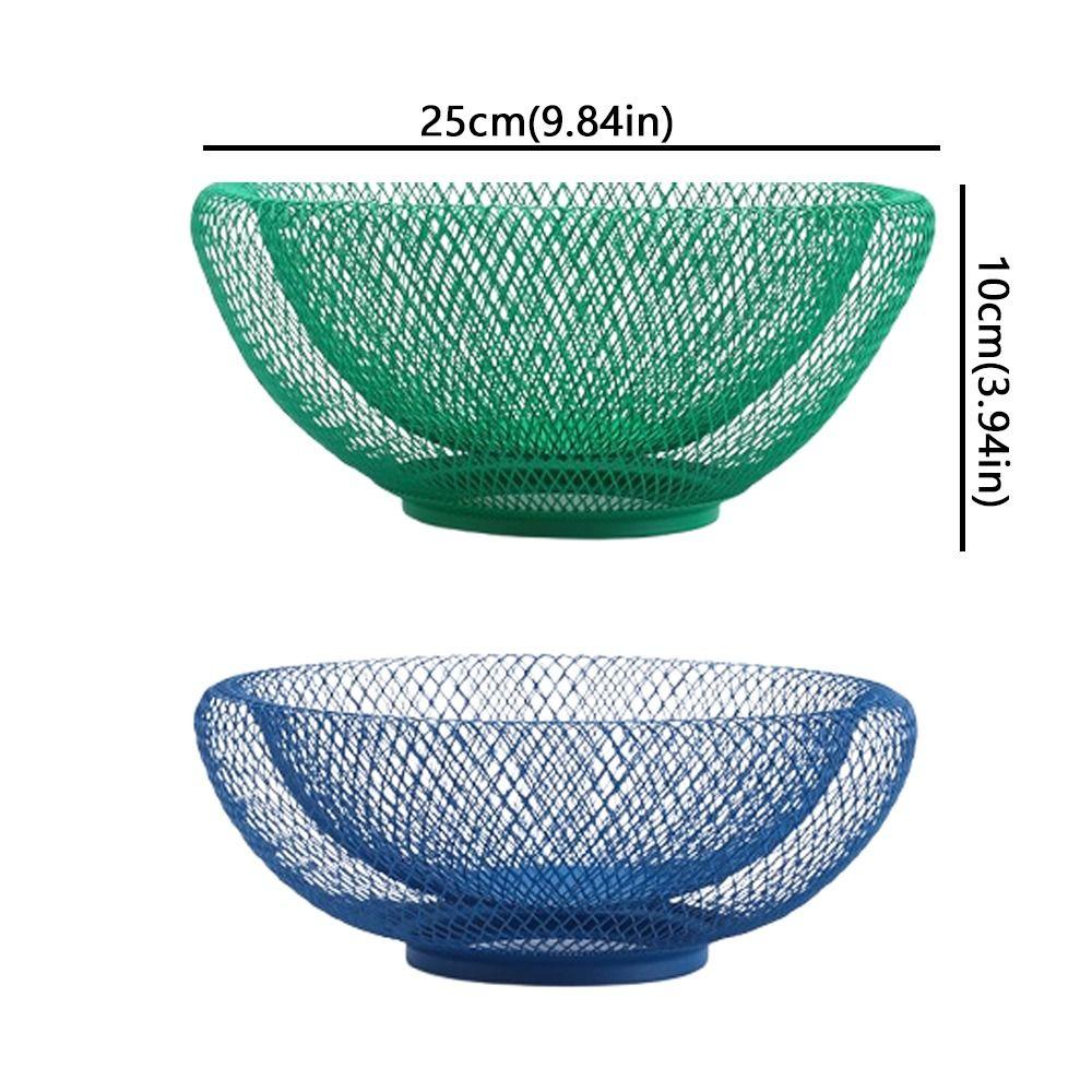 Nordic Style Double-layer Fruit Basket Iron Metal Fruit Tray INS Style Mesh Storage Tray  Kitchen