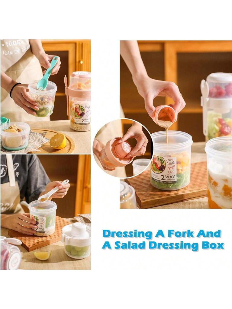 Overnight Oats Containers with Lids,Oatmeal Container To Go with Lids and Spoon Leak-proof ,Breakfast On The Go Cup