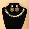 Fashion European and American Luxury Design Niche Jewelry Set Dinner Bride Accessories Necklace Retro Fringed Earrings
