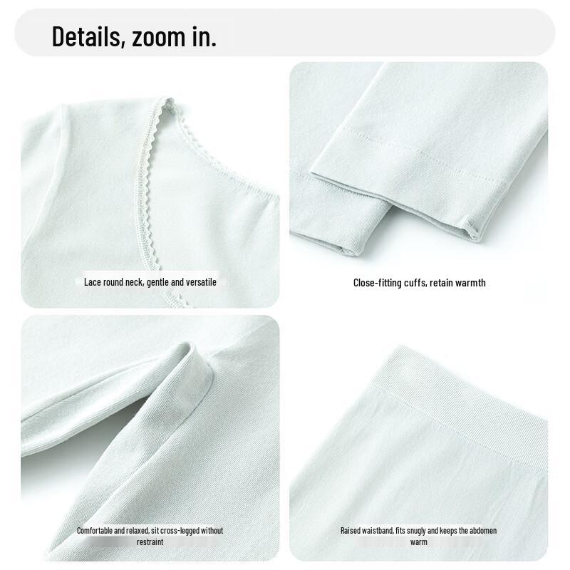 Fenteng Women's 7A Antibacterial Seamless Thermal Underwear Set