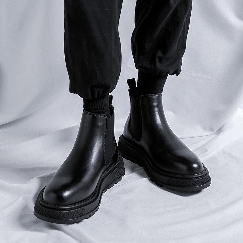 italian designer men chelsea boots luxury fashion platform shoes party prom dress cowboy genuine leather boot ankle botas