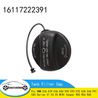 Tapa de llenado de depósito de combustible 16117222391 Para BMW Serie E36 E39 E46 E60 E90 E92 F02 E65 E66 F01 E83 X1 X3 X5 MINI Cooper R55 R56 R60