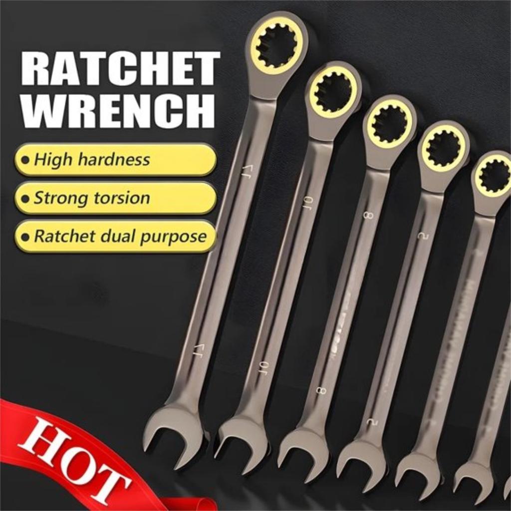 Black Coated Ratchet – Industrial Grade Compact Double-Ended Auto-Reverse Bidirectional Labor-Saving Wren 18mm