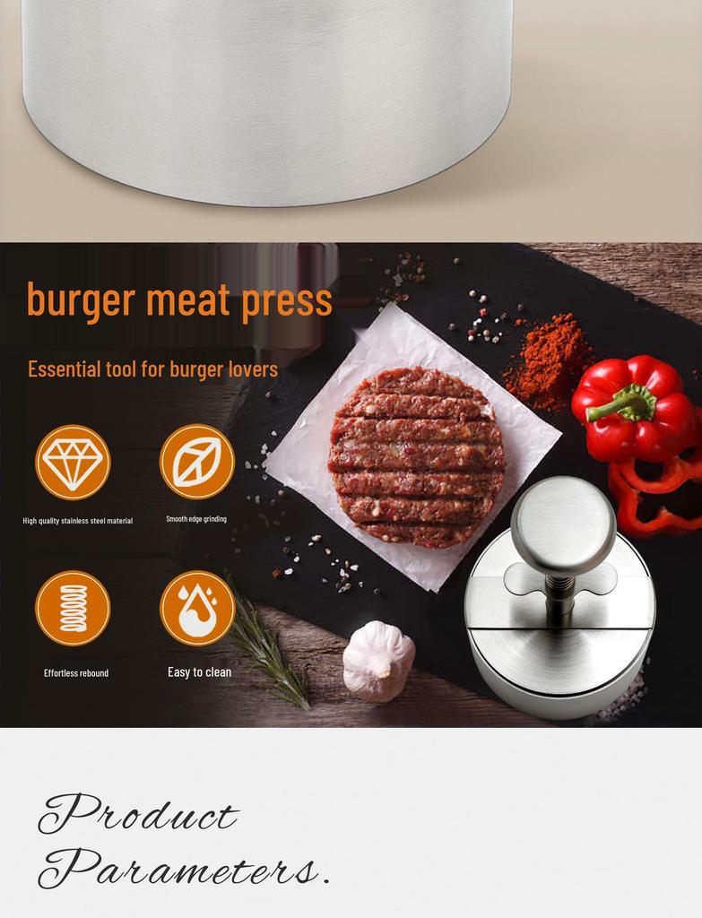 Stainless Steel Hamburger Patty Press-Type Mold Manual Kitchen Tool