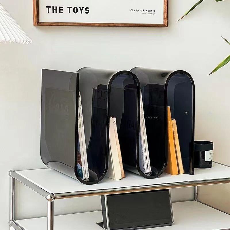 

Скандинавская прозрачная книжная полка Акриловый приставной столик с индивидуальностью Мебель для гостиной Домашний декор Маленькая книжная полка Подставка для журналов чёрный