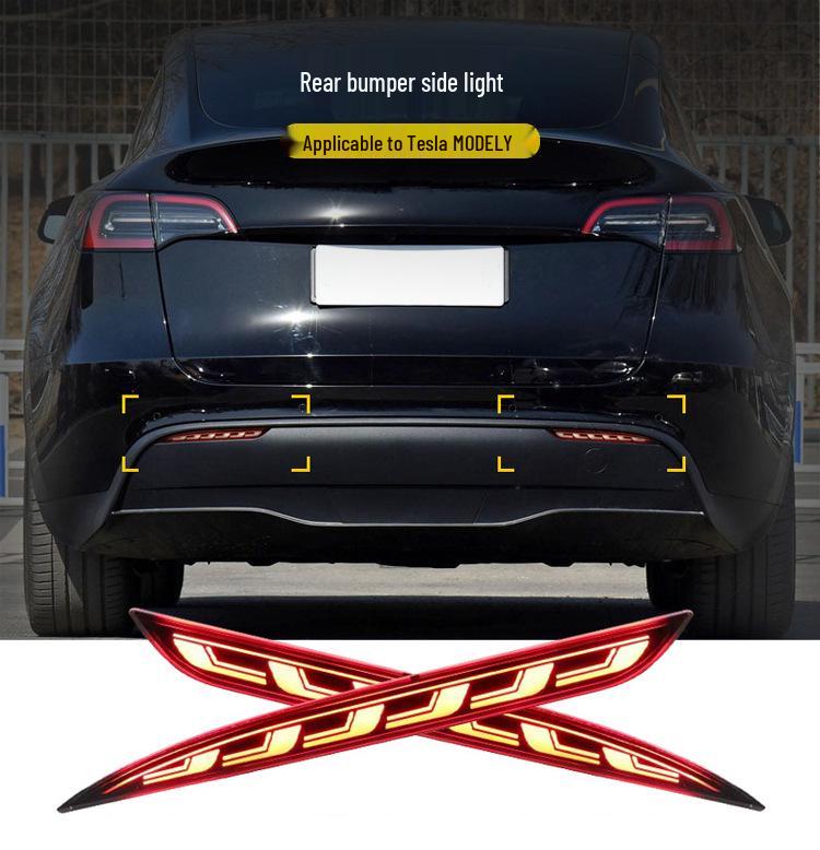 Tesla Model Y Rear Bumper Light Kit: Daytime Running, Brake Flash, Turn Signal, Rear Fog, Taillight Mod.