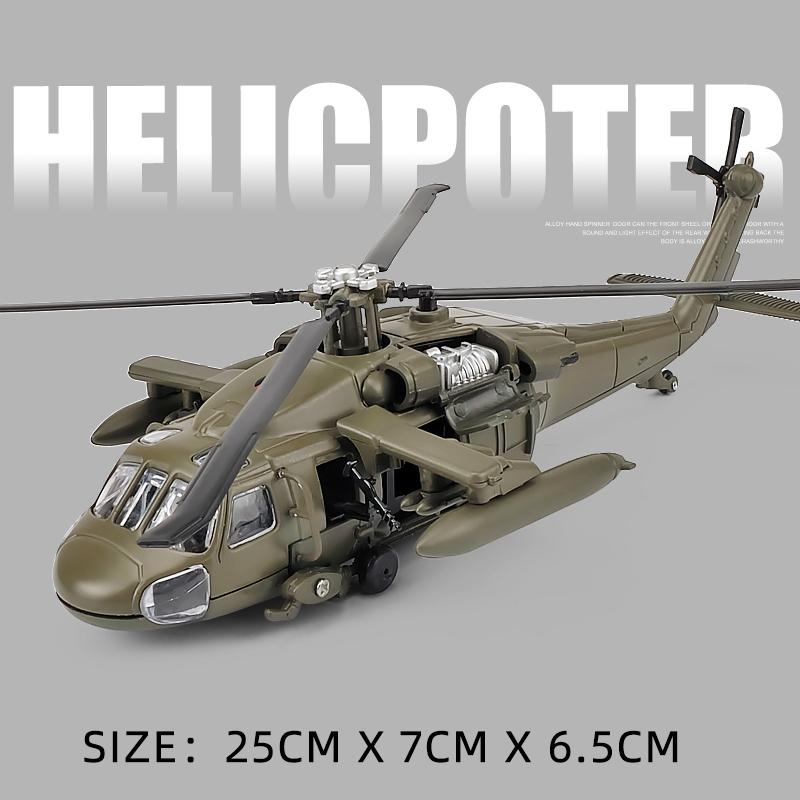 1:64 Sikorsky UH-60 Black Hawk Utility Armed Transport Helicopter Alloy Diecast Military Aircraft Model Simulation Ornaments Toy