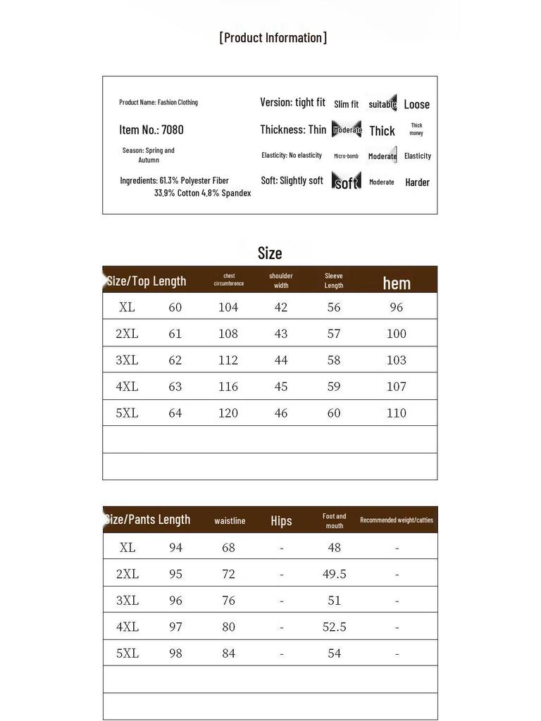Women's Plus Size Spring Casual Two-Piece Set