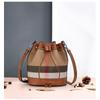 New Hand-held Crossbody Canvas Bucket Bag Drawstring Buckle Large Capacity High-end Niche Shoulder Bag for Women