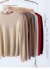 Women's 100% Pure Cashmere Round Neck Sweater - Seamless Long Sleeve Knit for Autumn/Winter