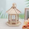 Outdoor Durable Wooden Plastic Hanging Transparent Bird Feeder House Food Case Pet Supplies