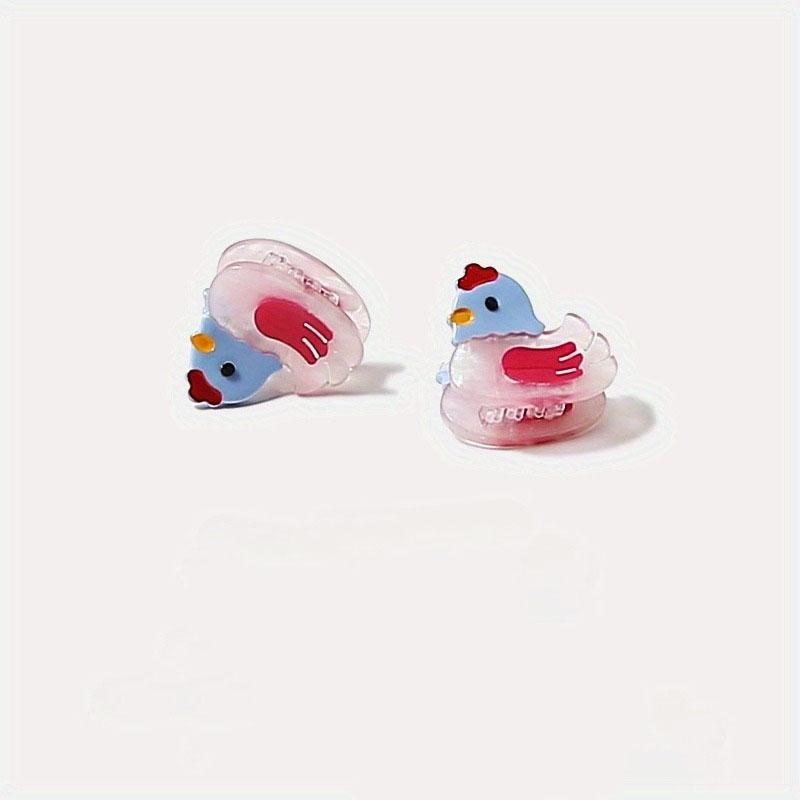 

2pcs Cute Animal Series Hair Clip Catching Chicken Bird 3D Shape Transparent Color Children s Fun Style Daily Styling Accessorie