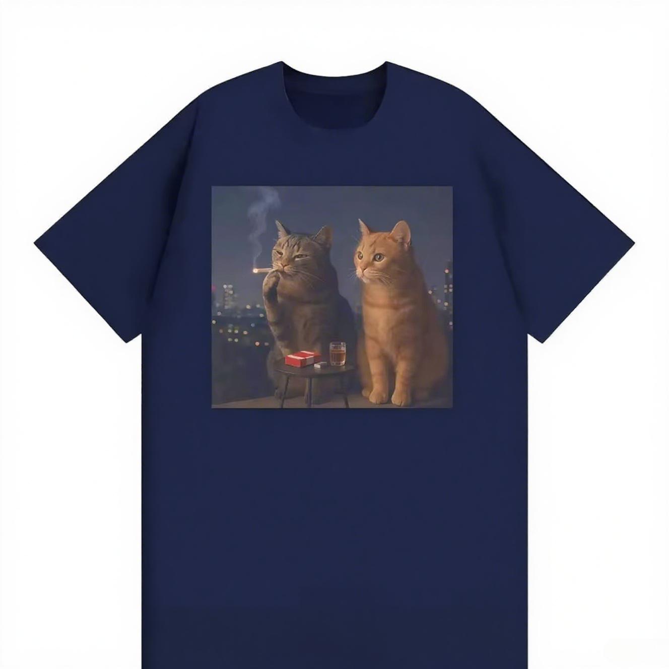 

Забавная футболка с мемом про курящего кота, модный юмор, графические футболки с котом и сигаретой, мужские ретро футболки, мужские забавные футболки 4XL