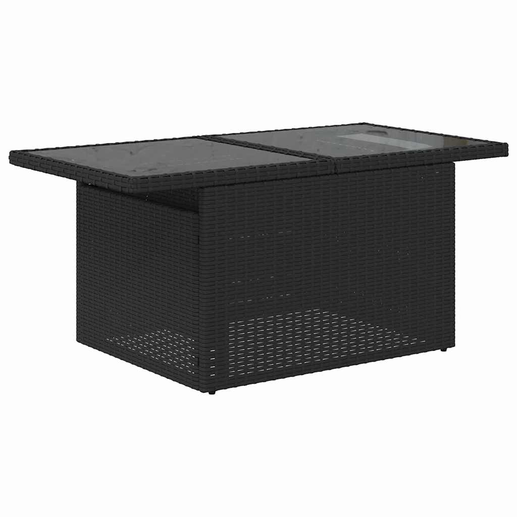 Garden Sofa Set 9 pcs 8 Seat Capacity Black Poly Rattan