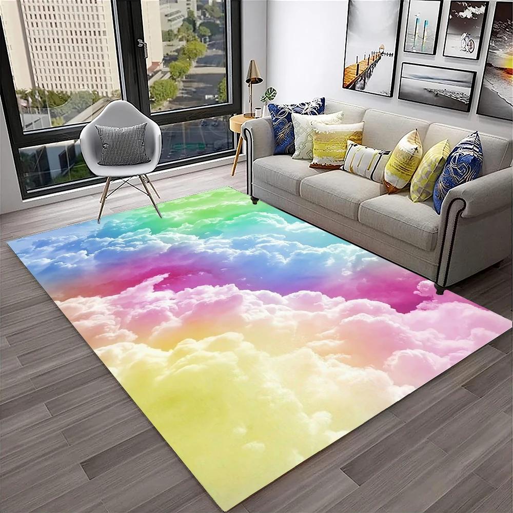 3D Colour Illusion Rainbow Vision HD Carpet Rug for Home Living Room Bedroom Sofa Doormat Decor,kids Area Rug Non-slip Floor Mat