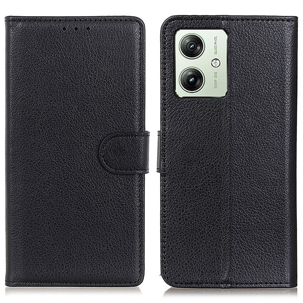 For Motorola Moto G54 5G Case PU Leather Wallet Litchi Texture Phone Cover