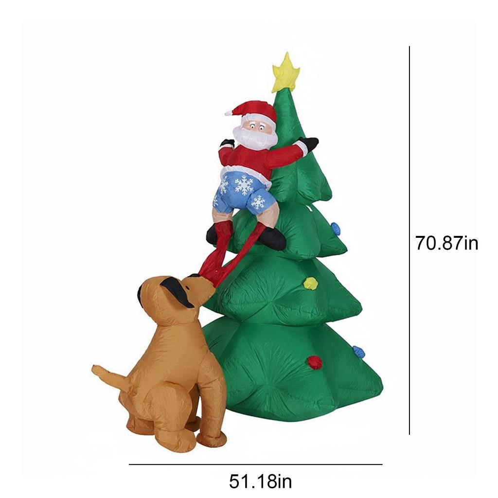 Christmas Inflatable Outdoor Decoration Climbing Santa Claus Gingerbread Inflatable Santa Claus Outdoor with Elf & Reindeer Deco