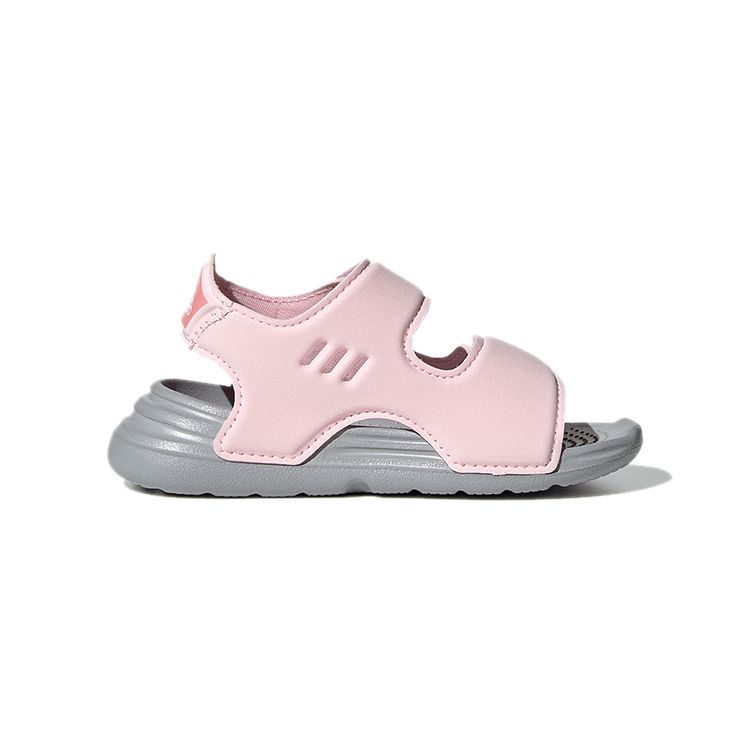 Adidas Swim Space Leather Non-Slip Shock Absorbing Low-Top Walking Shoes Baby Shoes Pink Gray FY8065