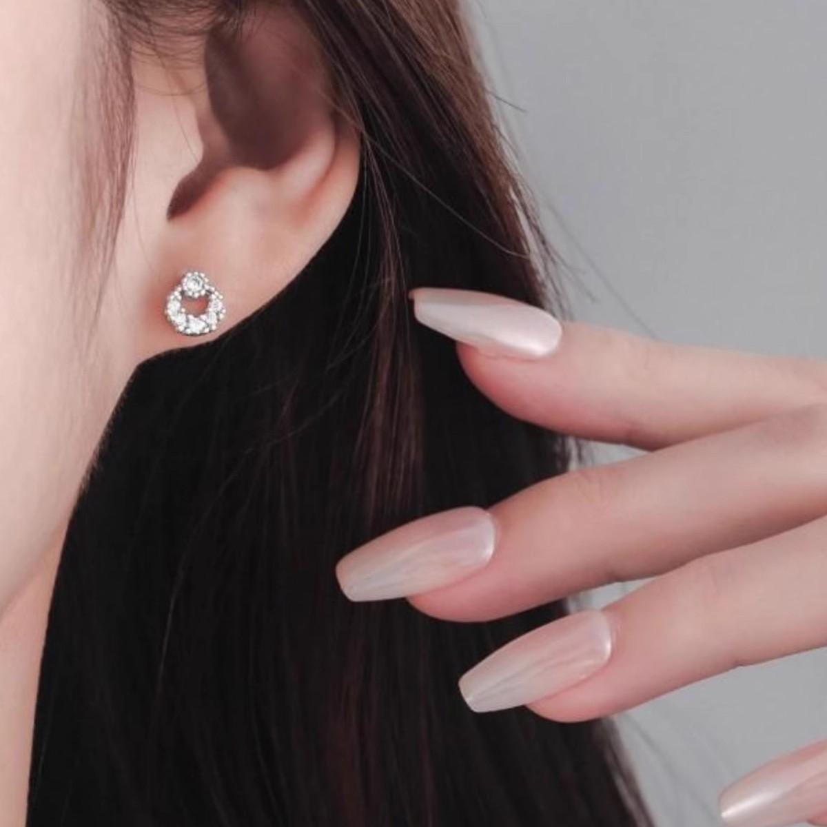 

ANENJERY Циркон геометрические круглые серьги-капли для женщин изысканные легкие роскошные простые элегантные маленькие уникальные новые серьги ювелирные подарки белый