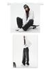 Women's Wide-Leg Black-Gray High-Waisted Jeans - Autumn/Winter 2023