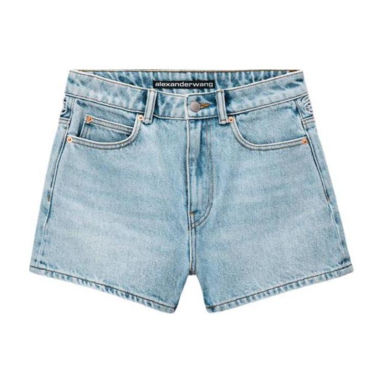 Alexander Wang Logo Cut Out High Waisted Denim Shorts Women's 4DC2244304453