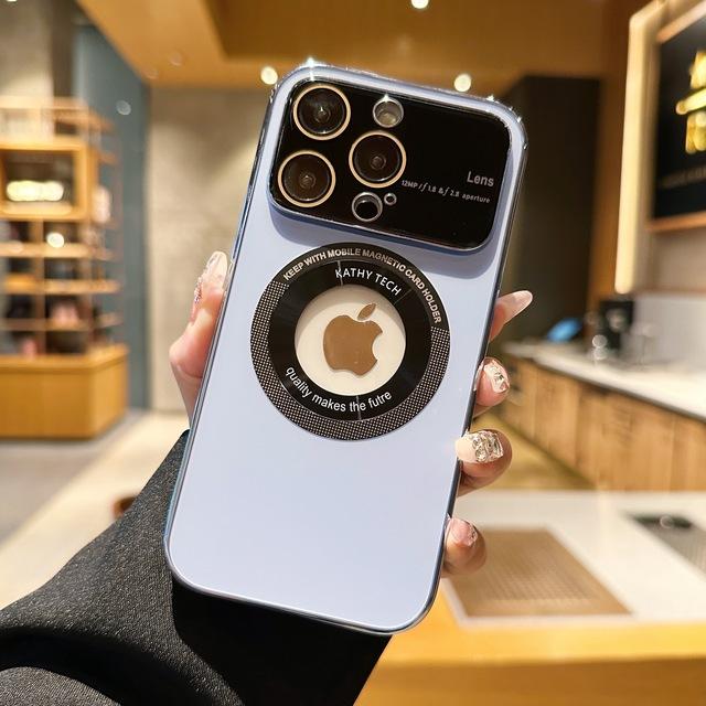 Magnetic Wireless Charging Phone Case For Iphone 14 13 Pro Max 14 Pro 13 Shockproof Lens Protector Plating Matte Glass Cover