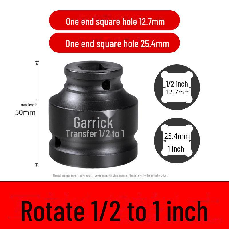 Viereckige Stecknusshülse mit Vierkantkopf, zwei äußere Vierkantlöcher, 22/24 Dafei, 12,5 mm, kleiner Luftkanonenschlüssel.