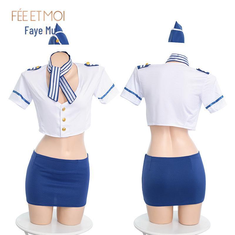 Feimu Women's Sexy Sailor Stewardess Role Play Lingerie - Style 7944