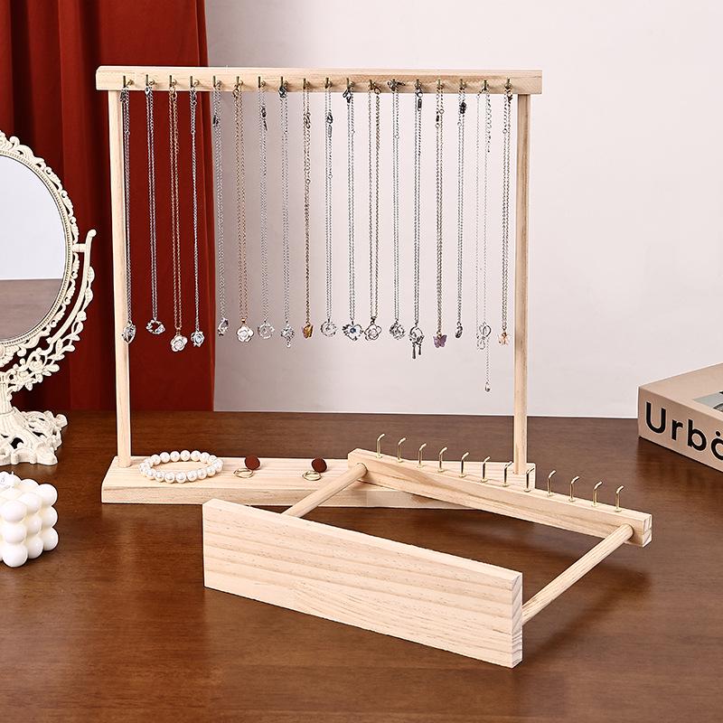 Fashionable Solid Wood Necklace & Pendant Display Stand