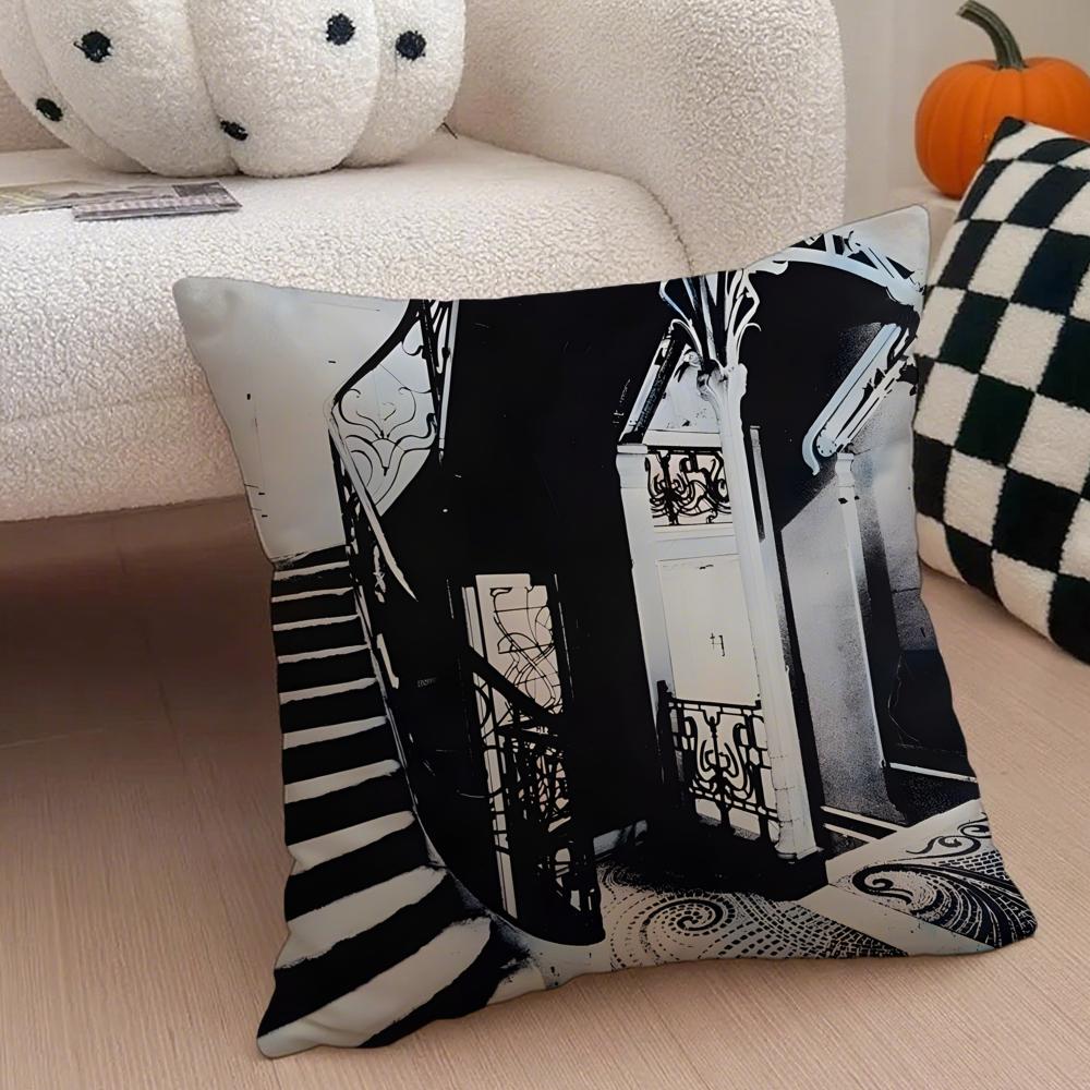 Pop Music Album M-Mazzy Star Pillow Case Anti-dustmite Pillowcase Invisible zipper silky short plush Sofa cushion cover