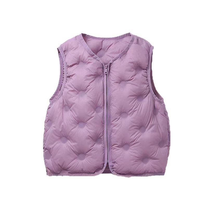Children's Lightweight 90% White Duck Down Vest - Medium & Large, Thin Style