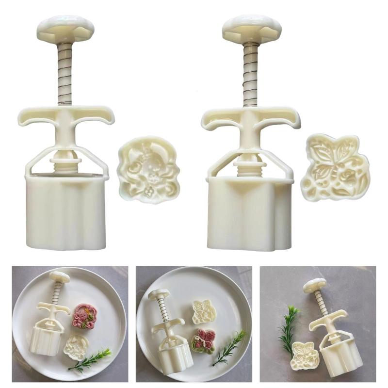 Traditional Pastries Cookie Stamp Hand Pressed Mooncakes Mold Bean Pastes Cake Bakewares Dessert Mould for Cooking Lover