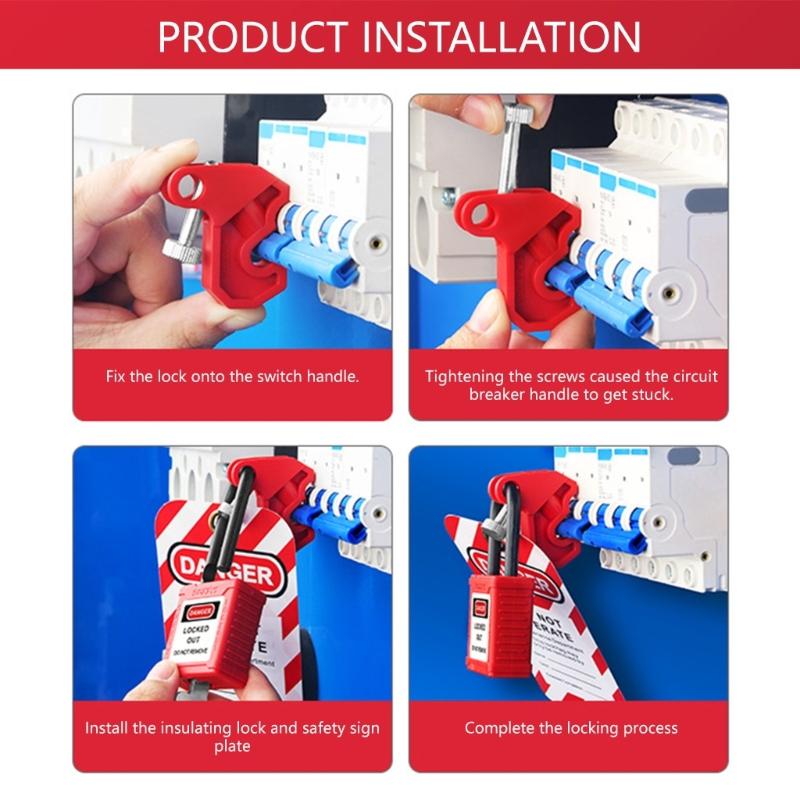 Manual Install Circuit Breaker Lock High Strength Circuit Breaker Lockout For Industrial Energy Isolation Safety