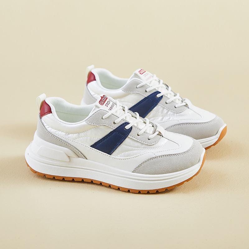 

Женские повседневные кроссовки для ходьбы на толстой платформе, нескользящие, со шнуровкой, легкие, удобные, дышащие, для занятий теннисом на открытом воздухе 40 синий