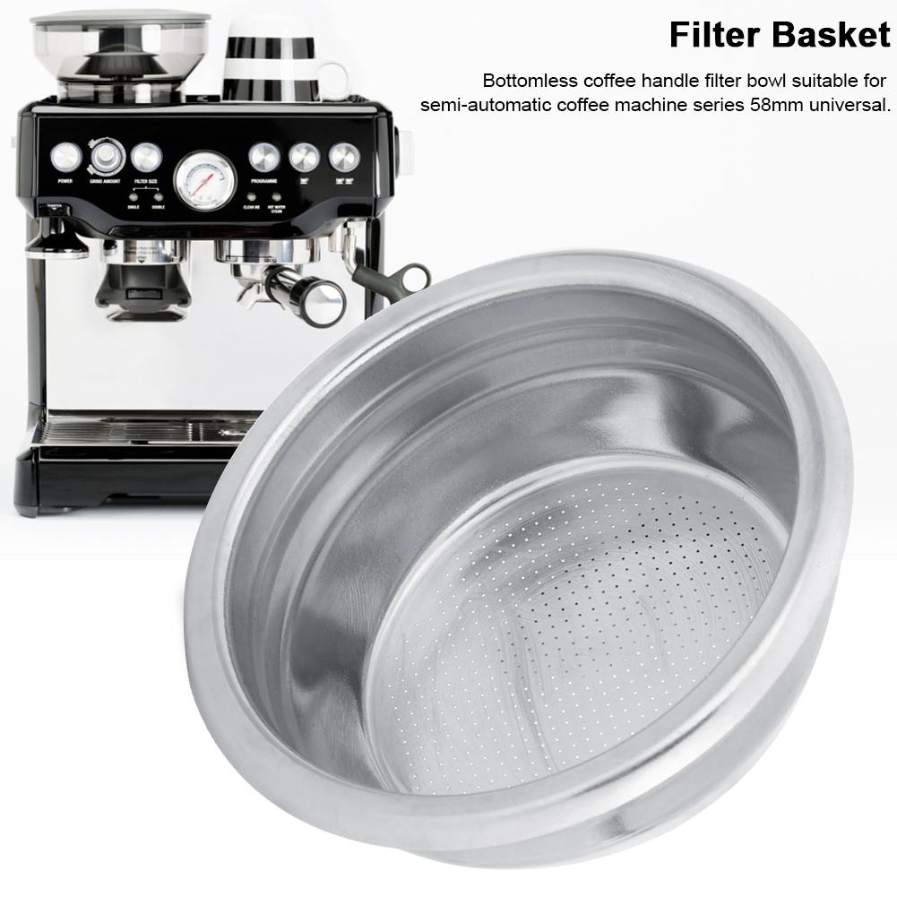 58mm Single Double Porous Filter Bowl Basket Semi Automatic Coffee Machine Bottomless Handle