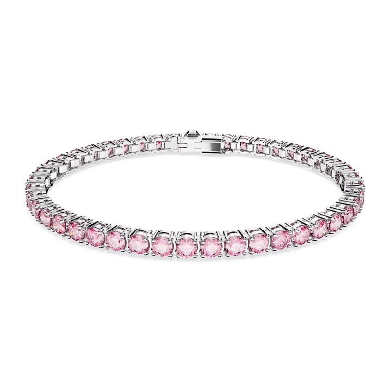 Swarovski Matrix Tennis Round Cut Bracelet Women s Pink 5648930 розовый