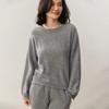 Women's Cashmere Rolled Hem Round Neck Sweater - 2025 Autumn/Winter Collection, Loose Fit and Slimming Pullover.