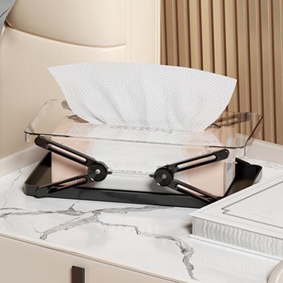 Clear Tissue Box Holder Spring-loaded Tissue Dispenser Transparent Desktop Tissue Box Cover for Home Office Bathroom Car