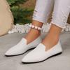 Women New Flat Shoes Women Breathable Casual Soft Bottom Knitted Sneakers Solid Color Vulcanized Shoes Casual Chaussure Femme