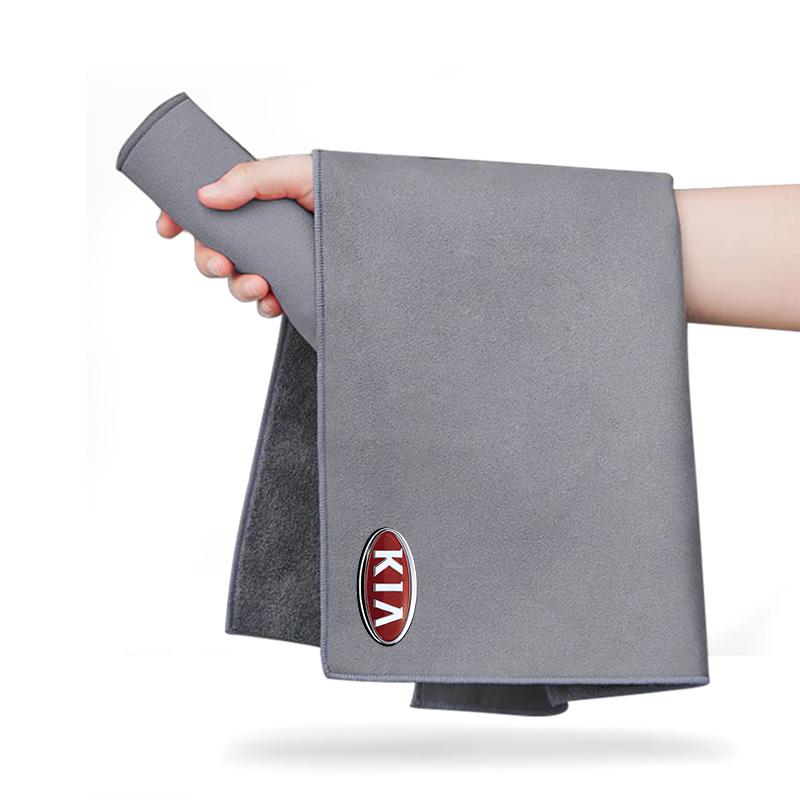 1pcs 2025 Fashion New Car Wash Towel Microfiber Cleaning Rag Cloth Car Goods For KIA Cerato Sportage R K2 K3 K5 Sorento Sportage R Rio Soul