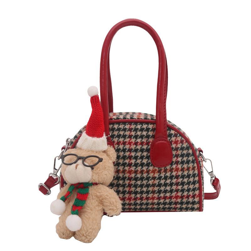 Canvas Mini Bowtie Bag With Zipper For Daily Casual Wear