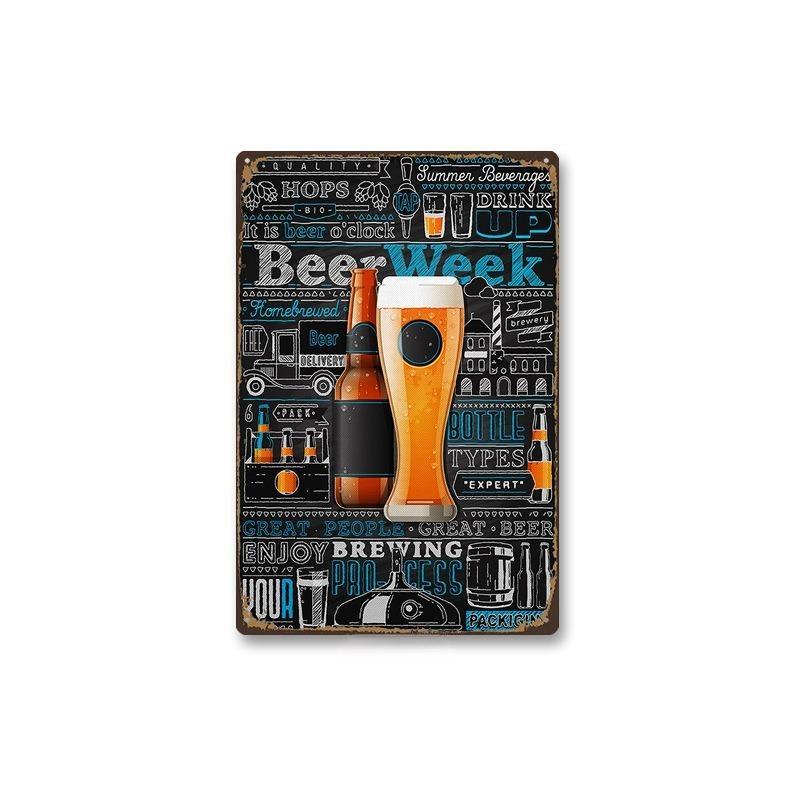 Metal Tin Sign Poster Beer Tin Sign Metal Plaque Poster for Bar Club Wall Decor Retro Home Bedroom Vintage Wall Plate Pendant
